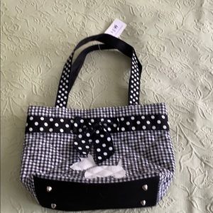 Cotton Black and White Gingham Westie purse